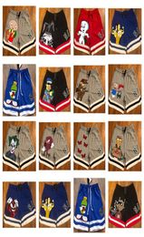 Men039s pattern five point designer shorts mens Summer cotton elastic printing loose Sports leisure Sandy beach pants Colour S7243775