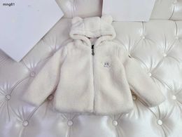 Brand kids jacket Pure white lamb wool toddler coat Size 100-160 designer baby clothes Hooded child Outerwear Dec20