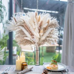Decorative Flowers Natural Pampas Grass | Home Boho Decorations Dried Bouquet For Wedding Table Rustic Farmhouse Decor