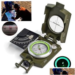 Outdoor Gadgets Mtifunctional Compass All Metal Military Waterproof High Accuracy With Bubble Level For Cam Hiking Drop Delivery Spo Dhopo