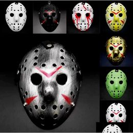 Masquerade Party Masks Jason Voorhees Mask Friday The 13Th Horror Movie Hockey Scary Halloween Costume Cosplay Plastic Fy2931 Drop D Dhybb