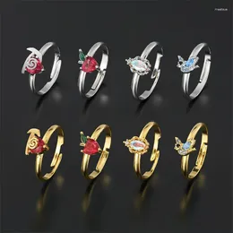 Cluster Rings SO Coloured Zircon Apple Cartoon Princess Adjustable For Women Fashion Jewellery Minimalist Accessories Wearable Party