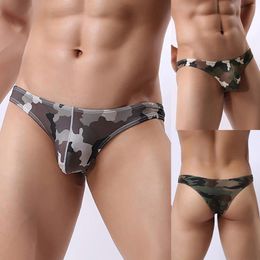 Underpants Men Briefs Sexy Men's Cotton Breathable Softty Camouflag Print Knickers Low Waist Underwears