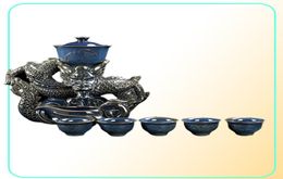 11pcs set Portable ceramics Set semiautomatic Spin infuser Handmade kettle cup Household porcelain ware drinkwar2922387173