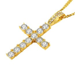 Hip Hop Men Women Fashion Jewelry Stainless Steel Pendant Necklace Full Rhinestone Design Gold Silver Color Chain Jewellery Mens Necklaces1484027