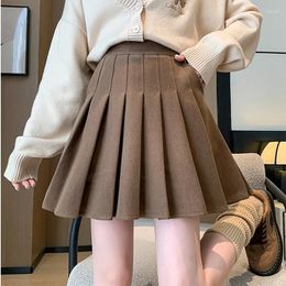 Skirts 2023 Autumn Winter Women Mini Lady Fashion Sexy High Waist With Pockets Pleated Bodycon For Girls