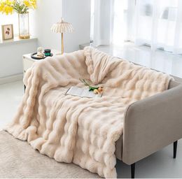 Blankets 70x100cm Imitation Plush Blanket Winter Warm Soft Throw Fur Comfortable Bed Sheet Sofa Nap High Quality