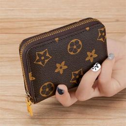 Designer Women Short Wallet woman purse Discount original box card holder ladies handbag checked flower 338E