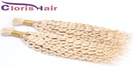 Super Deal 613 Blonde Curly Braiding Hair Brasil Extensions In Bulk Cheap Deep Wave Brazilian Human Hair Bulk For Braids No Attach5441972