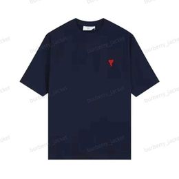 Amis Paris Luxury Women's T Shirt Brand Men's T-shirts Red Love Tees Designers Heart Print Summer Tops Casual Cotton Short Sleeves NEV1