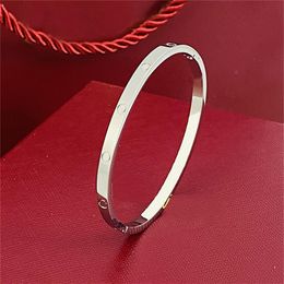 Love Designer Bracelet For Men Women Bangle Stainless Steel Jewerly Couples Letter Silver Rose Gold Fashion party Luxury Charm Bra246x