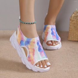 Sandals Oversized Sports Summer Thick Sole Woven Soft Casual Flat Bottomed Hollowed Out for Women Size 11ww