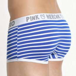 5pcsLot Pink Heroes HighQuality Cotton Underwear Men Boxer Shorts Classic Striped Male Underpants Comfortable Ubag CX2008185055156