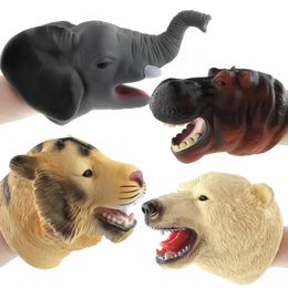 Wild Animal Doll Gloves Lion Hippo Marine Life Gloves Hand Puppets Halloween Props Children's Model Toys Soft Plastic Game 231227