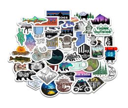 Waterproof 103050PCS Camping Landscape Stickers Outdoor Adventure Climbing Travel Waterproof Sticker to Suitcase Laptop Bicycle 7484361