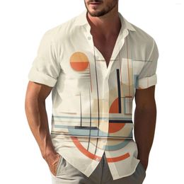 Men's Casual Shirts Hawaiian Shirt Fun Colourful Short Sleeve Button Up Tropical Holiday Beach T For Men Y2k