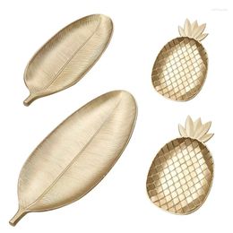 Plates Gold Pineapple/Leaf Desserts Fruit Nordic Decorative Tray Dried Dish Tableware Serving Dropship