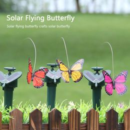 3pcs Solar Powered Dancing Flying Butterflies Lawn Fluttering Butterfly Hummingbird For Outdoor Garden Landscape Decoration 231227