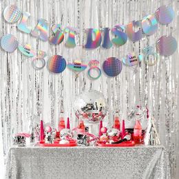 Last Disco Banner Garland for Party Decoration Silver Bachelorette Decor Ball Bridal Shower Cowgirl Supplies 231227