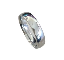 Classic male Real white Gold Colour 6mm Titanium Steel Women Men Wedding silver Ring Top Quality Do not fade Lovers Wedding Jewelry4277105