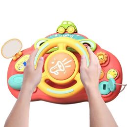 Kids Simulation Steering Wheel Toy With Lights Music Montessori Educational Musical Copilot Stroller Accessories For Toddler 231227