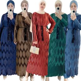 Ethnic Clothing Fashion Muslim Women Abaya Pleated Long Maxi Dress Dubai Islam Turkey Arab Robe Jalabiya Caftan Ramadan Party Vestidos