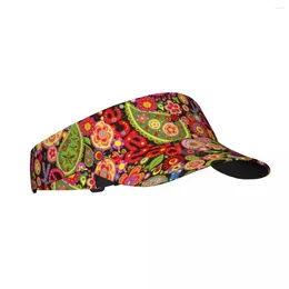 Berets Summer Air Sun Hat Hippie Colorful Flowers Visor UV Protection Sports Tennis Golf Running Sunscreen Cap