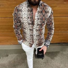 Men's Casual Shirts Shirt Snake Totem Sub -sleeve Character Soft Material 2023 Outdoor Snakeskin Graphics