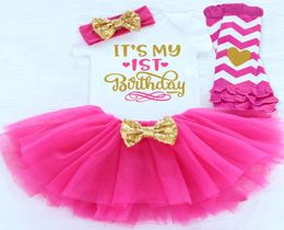 It039s My First Birthday Clothes Autumn Winter Girls Dress Christening Gowns Long Sleeve Clothing Tutu Party Outfits 24M Q12237579696