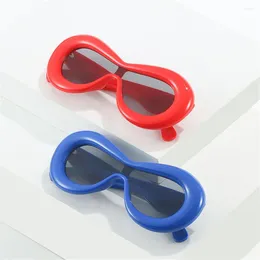 Sunglasses Women Men UV400 2000's Eyewear Red Lip Shape Punk Sun Glasses Y2K Shades