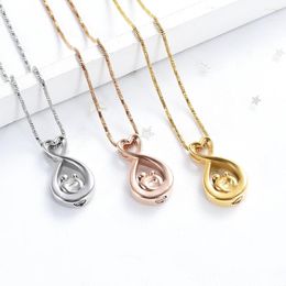 Pendant Necklaces Ashes Cremation Jewellery Necklace Stainless Steel "Mother And Son"Pendant For Human Memorial Engravable Keepsake Women