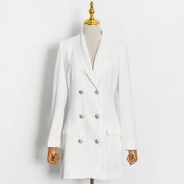 1219 XXL 2024 Milan Runway Coat Spring Brand SAme Style Coat Lapel Neck High Quality Long Sleeve Womens clothes BOKA