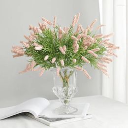 Decorative Flowers 3 Pcs/bundle Reed Fake Plants White Artificial Home Table Room Decor Party Wedding Decoration Flores