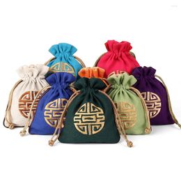 Shopping Bags 5PCS Jewellery Organiser Travel Pouches Classic Chinese Embroidery Party Wedding Gift Packaging Drawstring Bag