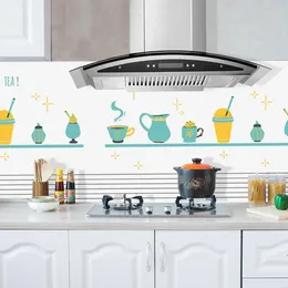 Wall Stickers Cartoon Green Small Fresh Kitchen Oil-proof High-temperature Waterproof Countertop Ceramic Tile Cabinet Renovation