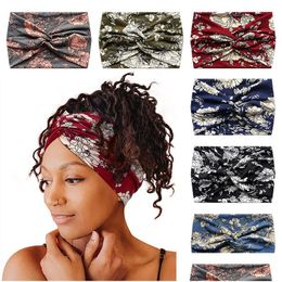 Hair Accessories Bohemia Women Turban Floral Striped Tie Dye Printed Yoga Sports Knot Headband Vintage Wide Hairbands Hair Accessories Dhvmc