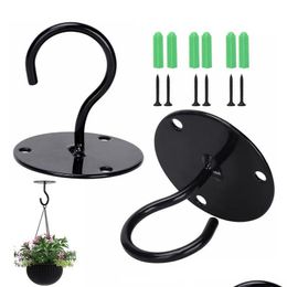 Hooks & Rails 7Pcs/Set Metal Wall Mounted Ceiling Hooks Hanging Basket Plants Lanterns Flower Pots Lights Home Decor Tools For Outdoor Dhbmy