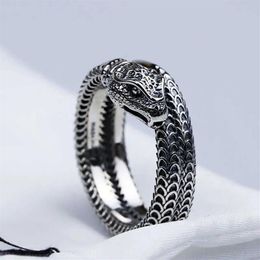 luxury designer Jewelry mens Lovers Ring fashion classic Snake Ring designers Men and Women rings 925 Sterling Silver hiphop ringe230M