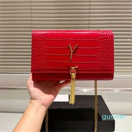 2024 Crocodile Tassel Shoulder Bags designer woman chain Alligator cross body phone purse Leather