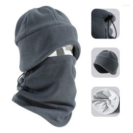 Bandanas Thicken Velvet Split Two Pieces Set Cycling Hat With Face Mask Balaclava Warm Cap Neck Scarf For Outdoor Camping Hiking Skiing