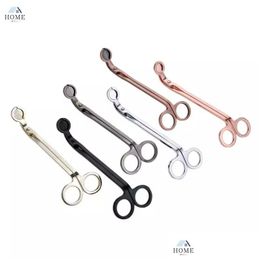 Dhs Candle Wick Trimmer Stainless Steel Scissors Trim Cutter Snuffer Round Head 18Cm Black Rose Gold Sier Red Drop Delivery Dhmwd