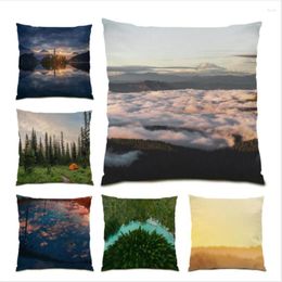 Pillow Decor Home Sea Clouds Print Throw Covers Cover 45x45 Bed Living Room Decoration Sofa Gift Polyester Linen E1004