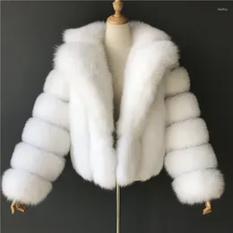 Women's Fur 2023 Winter Mink Fuzzy Coat Women Luxury Faux Thick Warm Lapel Long Sleeve White Black Fluffy Jacket