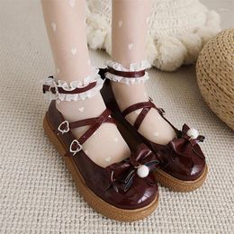 Dress Shoes YQBTDL Plus Size US 4-10.5 Women Lolita Mary Janes Party Round Toe Ankle Buckle Strap Bowknot Japanese Pumps Summer 2023