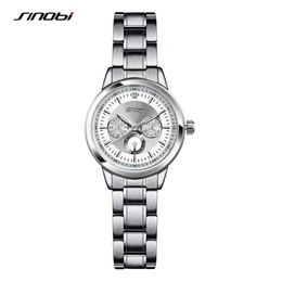 SINOBI Women's Bracelet Fashion Steel Wrist Watches Luxury Brand Geneva Quartz Clock Ladies Wristwatch Relojes Mujer Saatler253l