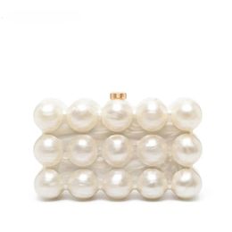 Box Handbags Ivory Clutch Wedding Designer Purses Acrylic Quality High Bubble For Party Women Evening Luxury Bag 231227