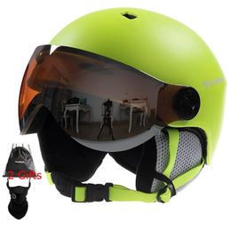 MOON Skiing Helmet Goggles Integrally-Molded 52-63cm Adults Kids Ski Helmet Outdoor Sports Ski Skateboard Snowboard Helmets Mens 231227