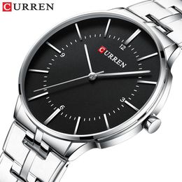 Mens Classic Quartz Analog Watch CURREN Luxury Fashion Business Wristwatch Stainless Male Sport Watches Clock Relogio Masculino201J