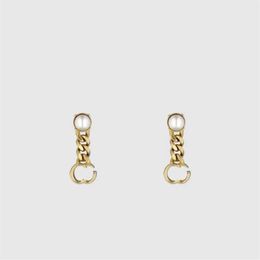 Retro Golden Earring For Women Designer Jewellery Womens Pearl Earrings Classic Letter G Earrings Designers Luxury Ear Stud Wedding 294a