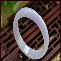 Bangle Myanmar Through The Violet Jade Bracelet Glutinous Species Emerald Light Purple B0012